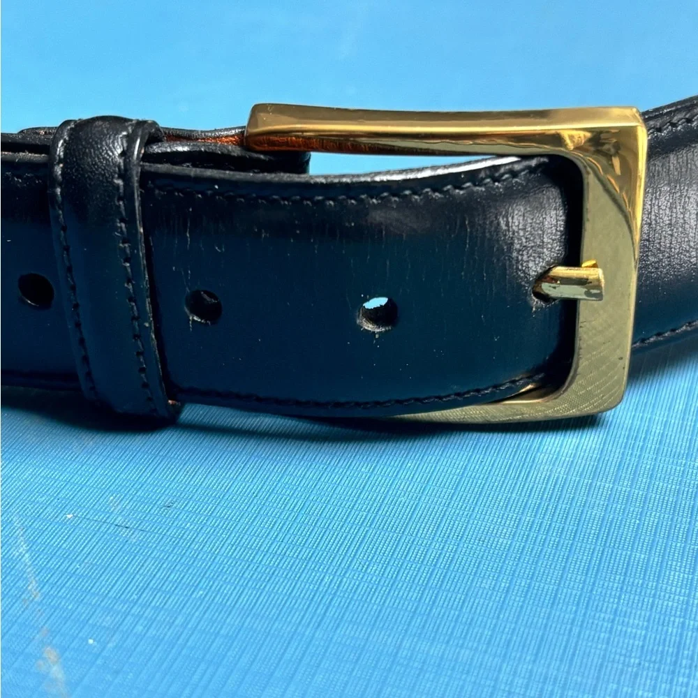 Mens Cortina Hand Polished Leather Large 40 with Gold Buckle